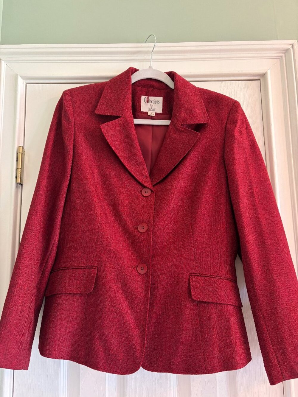 Collection for Le Suit Red and Black Size 12 Jacket